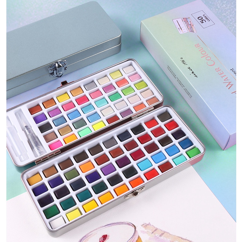 Màu Nước Water Color Cao Cấp Giorgione 100 màu Tặng Bút Nước, Cọ vẽ