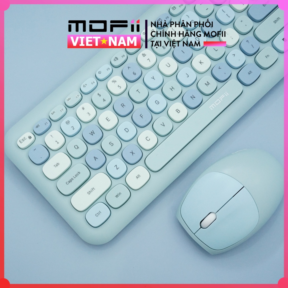 Combo Bàn Phím và Chuột không dây MOFII 666 Chính hãng Giả Cơ tương thích Win, MacOS, iPad, Điện thoại, Tivi
