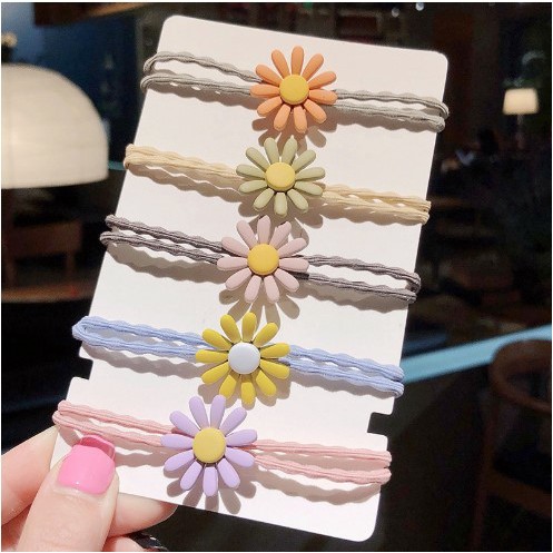 Dây chun buộc tóc vải scrunchies hàn quốc nhiều màu hoa cúc giao màu ngẫu nhiên deal 1k