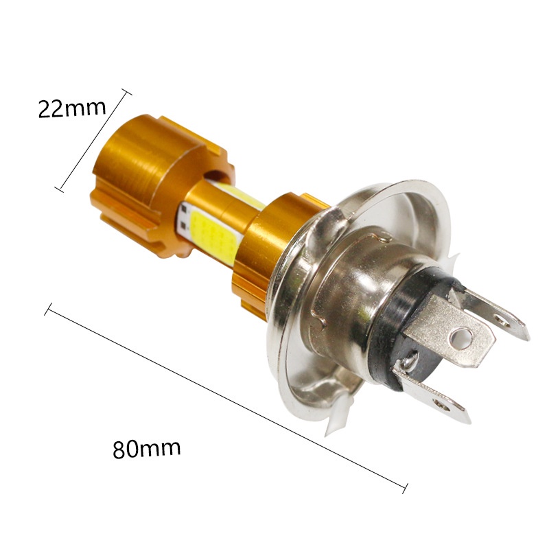 Đèn pha xe máy 3 chấu màu đồng siêu sáng tiết kiệm điện bình ác quy chiếu sáng khảng cách xa