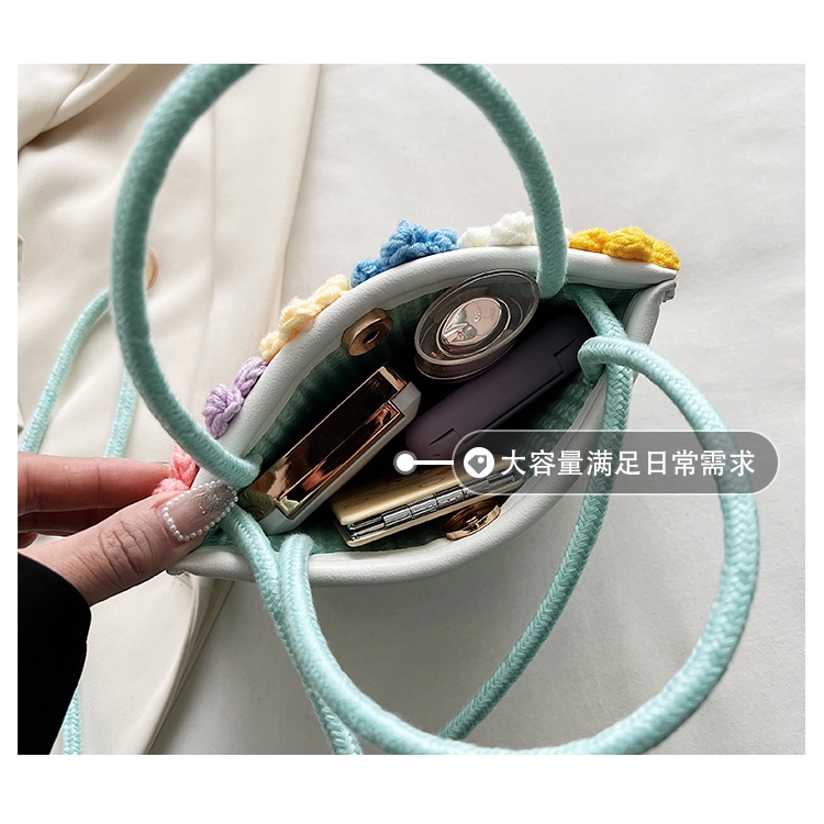 Túi Xách JASMIN NOIR Nữ Vải Cotton Đính Hoa Xinh Xắn