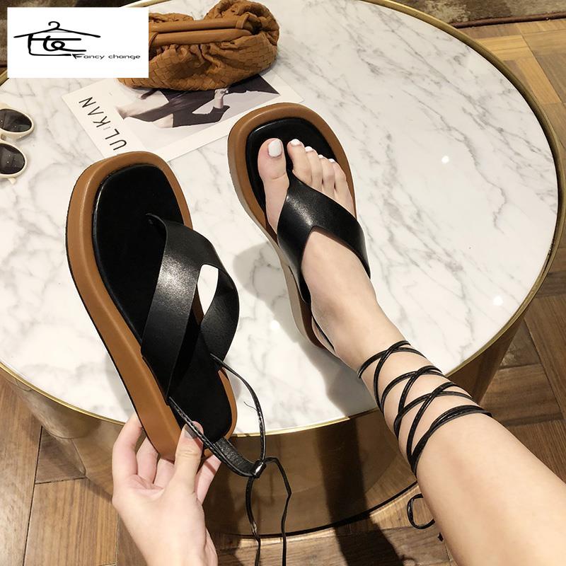 Giày Sandal Mùa Hè Đế Dày Phong Cách La Mã Cổ Điển 2022 Cho Nữ