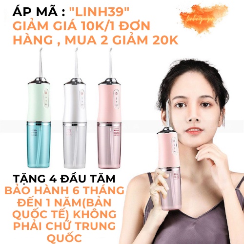 Máy Tăm Nước cầm tay Oral Irrigator - Tăm nước vệ sinh răng miệng cực sạch công nghệ Châu Âu - 3 chế độ xịt