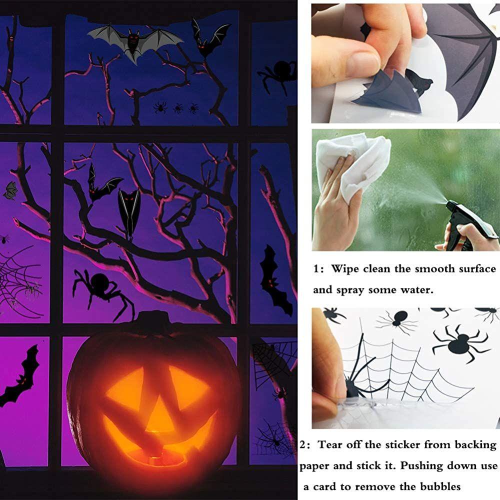 PINEVN Miếng Dán Cửa Sổ Trang Trí Halloween