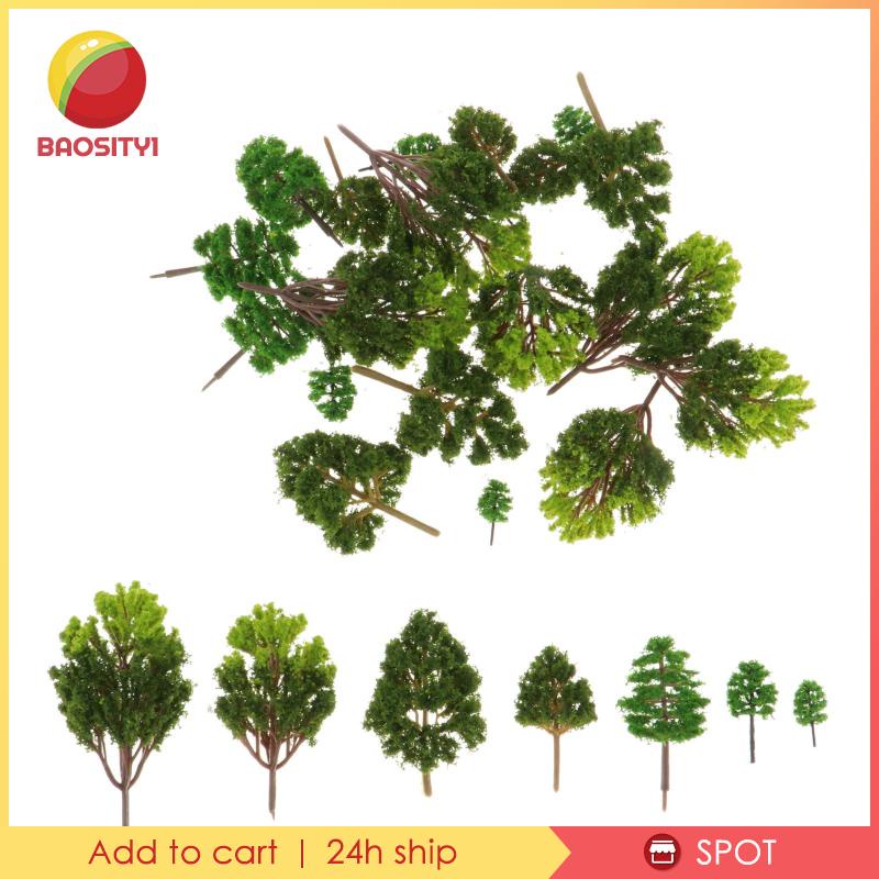 Set 30 Mô Hình Cây Xanh 4.5cm - 13cm Tỉ Lệ 1: 87 Dùng Trang Trí