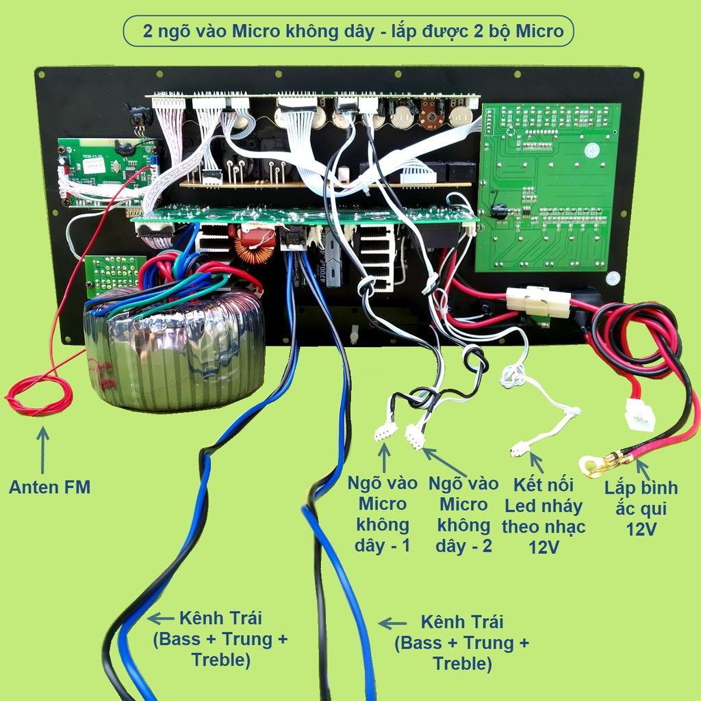 Mạch loa kéo công suất lớn DSP Echo Reverb kết hợp chống hú