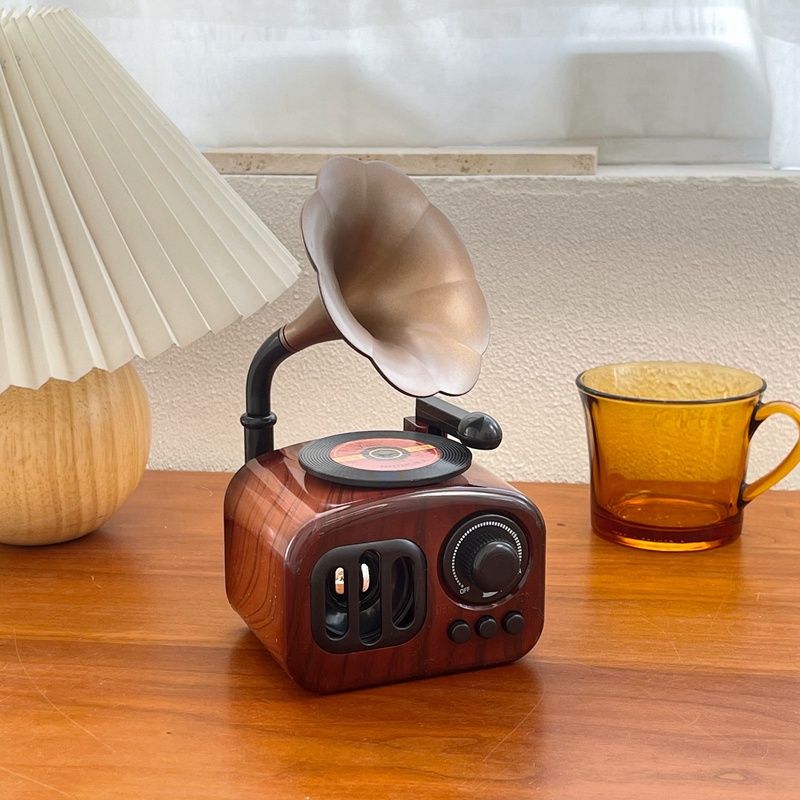 Hộp Nhạc Mini Hình Máy Nghe Nhạc Cổ Điển Thời Trang Để Bàn Trang Trí