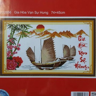 Tranh thêu chữ thập Gia hòa vạn sự hưng 222856