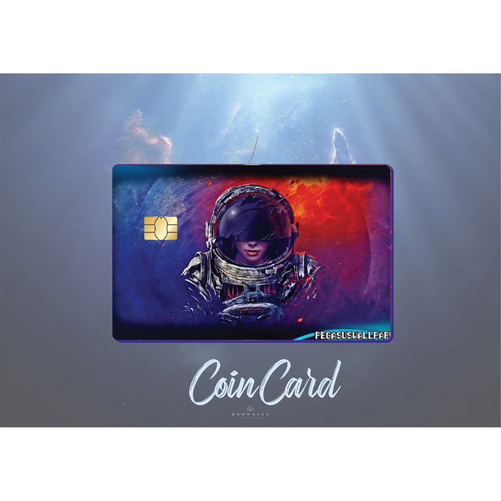 &quot;Astronaut wallpaper 🧑‍&quot;(Decal dán Thẻ ATM, debit, thẻ từ, thẻ chung cư, bảo vệ thẻ) | Dán thẻ ATM COINCARD