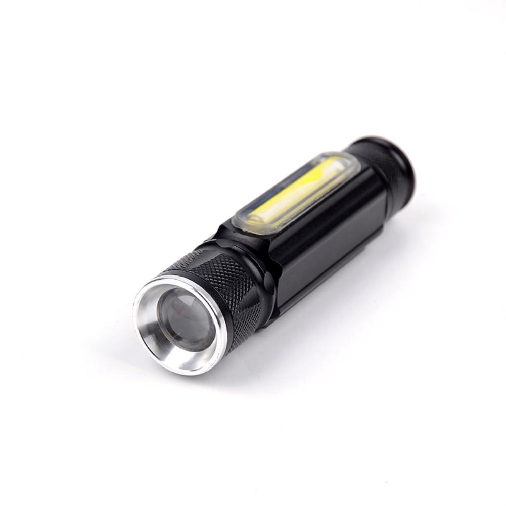 Đèn pin T6 COB LED độ sáng 10000 có thể thu phóng ánh sáng 4 chế độ và sạc lại được qua cổng USB