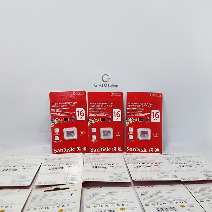 Thẻ nhớ 16G SanDisk class 10 chính hãng