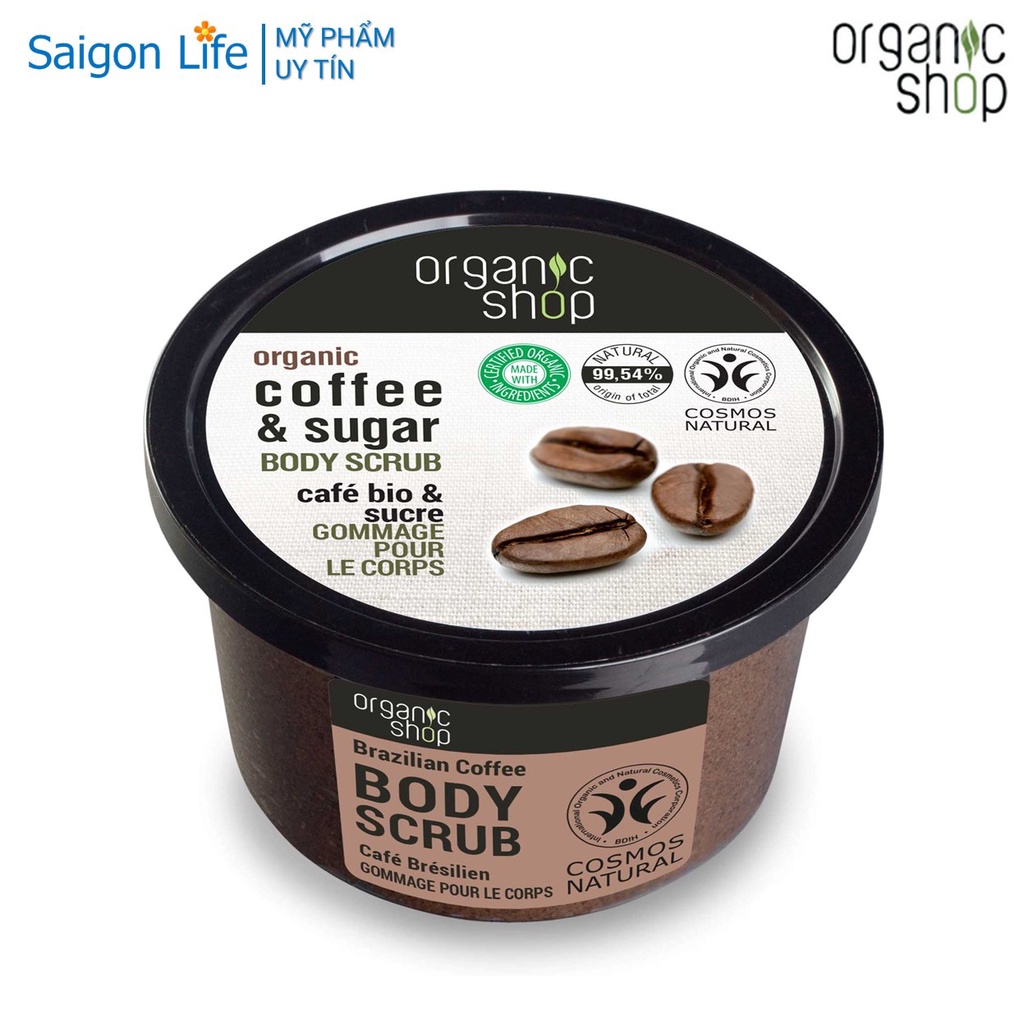 [Chính Hãng] Tẩy Tế Bào Chết Toàn Thân Organic Shop Organic Coffee &amp; Sugar Body Scrub 250ml