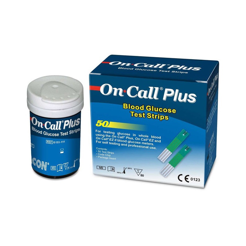 Hộp 25 - 50 que thử đường huyết On-Call Plus Acon Biotech Mỹ chính hãng, an toàn