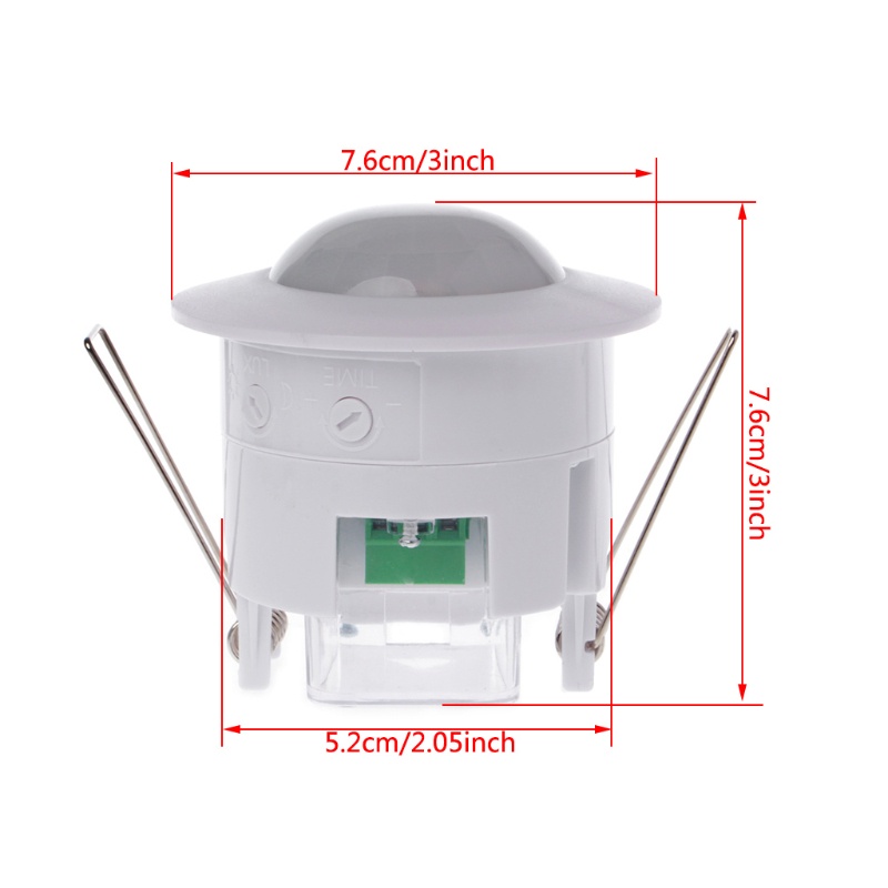 Zong 110-240V AC Có Thể Điều Chỉnh 360 Độ° Cảm Biến Chuyển Động Hồng Ngoại Gắn Trần Nhà
