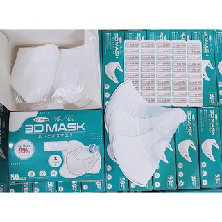 Hộp 50 Chiếc Khẩu Trang Y Tế 3D Mask AN TÂM Kháng Khuẩn, Chống Bụi Công Nghệ Nhật Bản, Hàng Chính Hãng