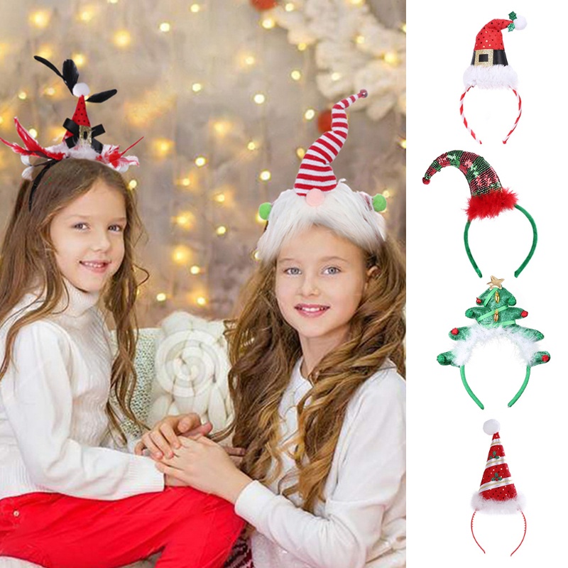 Băng Đô Cài Tóc Hình Nón Elf Đính Chuông Lông Vũ Co Giãn Dễ Thương Sáng Tạo Dùng Làm Đạo Cụ Chụp Ảnh