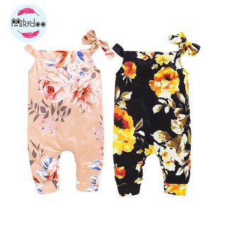 Áo Liền Quần Mikrdoo In Hoa Dễ Thương Cho Trẻ Sơ Sinh 0-12 Tháng Tuổi