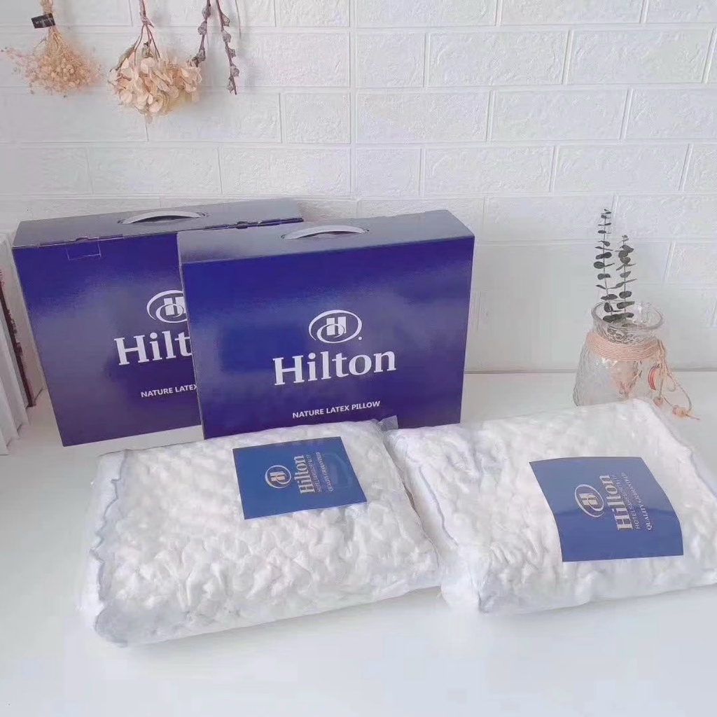 Gối CAO SU HILTON Loại 1, Gối Cao Su Non HIN BEDDING Hàng Đẹp Cao Cấp Dày Dặn
