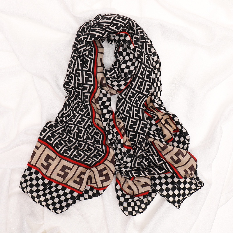 Khăn choàng cổ họa tiết chữ h phong cách Hàn Quốc 2021 thanh lịch cho nữ