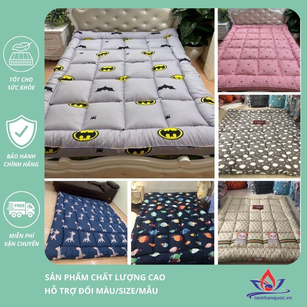 Nệm Topper cao cấp trải giường, trải sàn nhà đa năng tiện dụng đủ kích thước