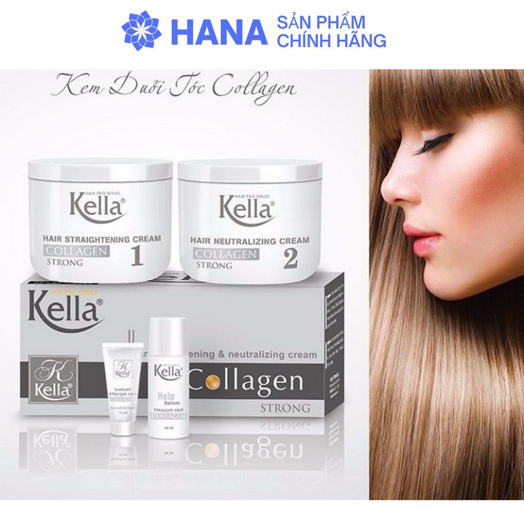 Kem Duỗi Tóc Thuốc Ép Tóc Kella Collagen Strong Trắng