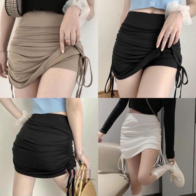 [XẢ KHO] Chân Váy Nhún Rút Dây Kèm Quần Trong(Hàng Có Sẵn, Ảnh Thật)