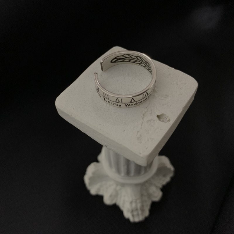 Nhẫn hở khắc chữ số La Mã phong cách hiphop thời trang cho nam nữ