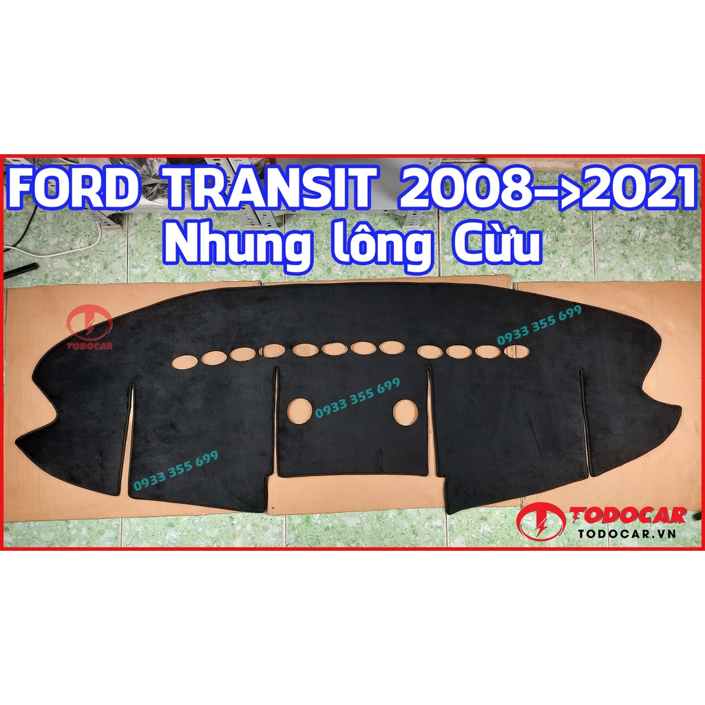 Thảm Taplo FORD TRANSIT bằng Nhung lông Cừu