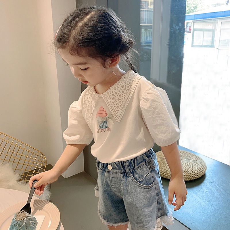 Áo Thun polo Ngắn Tay Thời Trang Mùa Hè Phong Cách Hàn Quốc Mới Cho Bé Gái