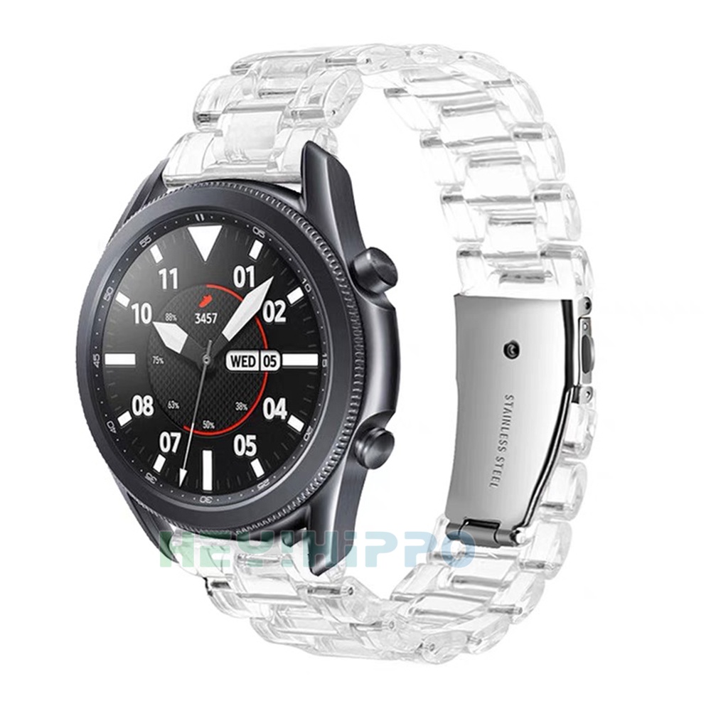 Dây Đeo Trong Suốt Bằng Nhựa Cho Đồng Hồ Samsung Galaxy Watch 3 41mm 45mm Glacier 2 40mm 44mm Gear S3 S2 Wanct 20mm 22mm