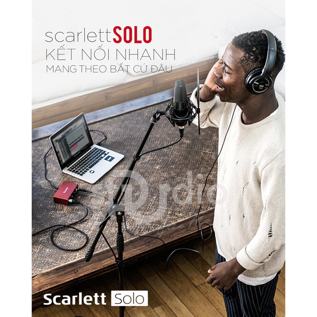 Bộ thu âm Focusrite Scarlett Solo (Gen 3) Micro thu âm MXL 990