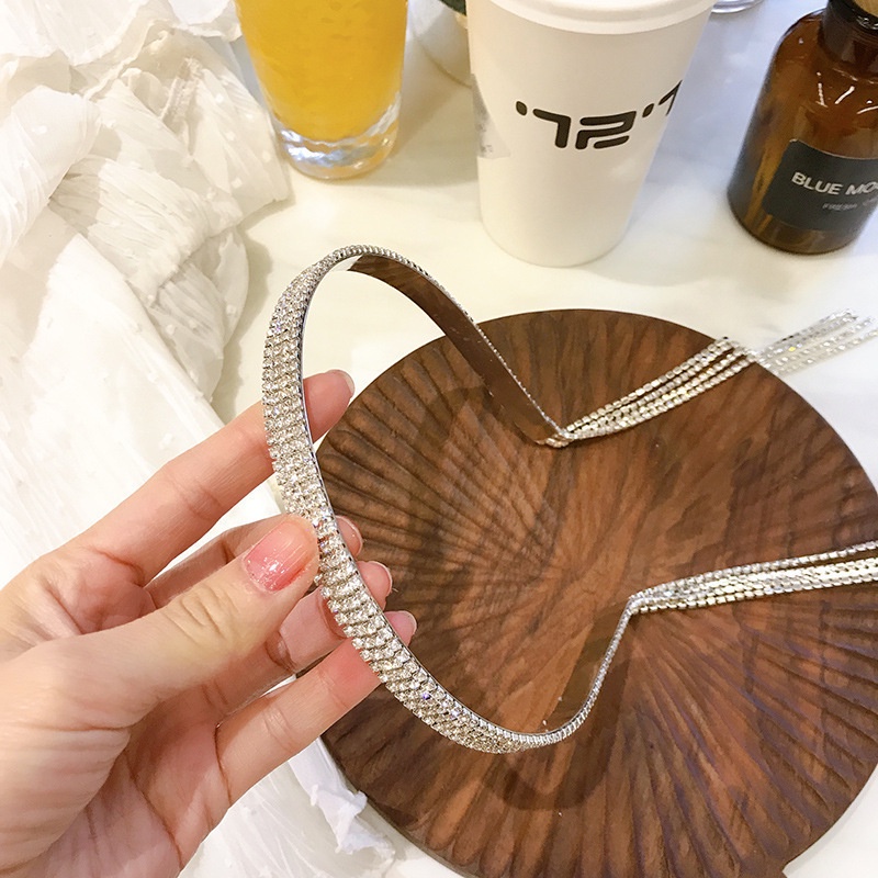 Kẹp Tóc Tua Rua Đính Kim Cương Giả Lấp Lánh Phong Cách Mori 2022