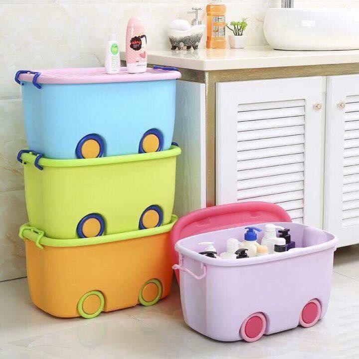 Thùng đựng đồ chơi có bánh lăn cực xinh