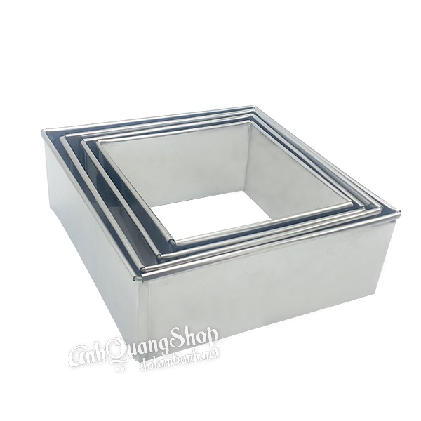 Khuôn mousse vuông thành 8 cm (16cm/18cm/20cm/22cm)