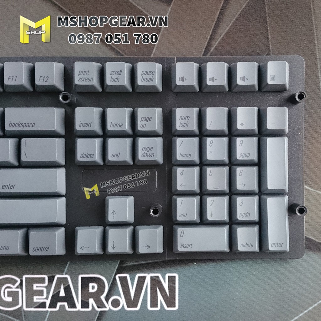 Keycap set Black on grey thick pbt dye sublimation 108 keys