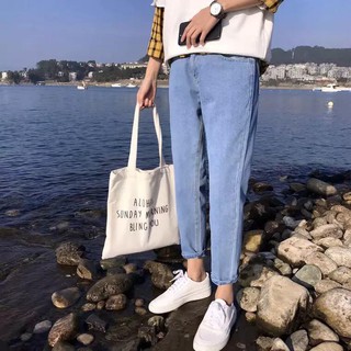 Quần jean ống vừa basic unisex mặc đôi