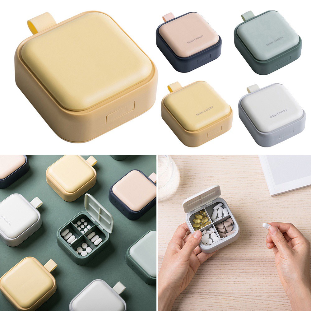Hộp đựng thuốc viên chia ngăn chống ẩm nhiều màu nhỏ gọn tiện dụng mang theo du lịch