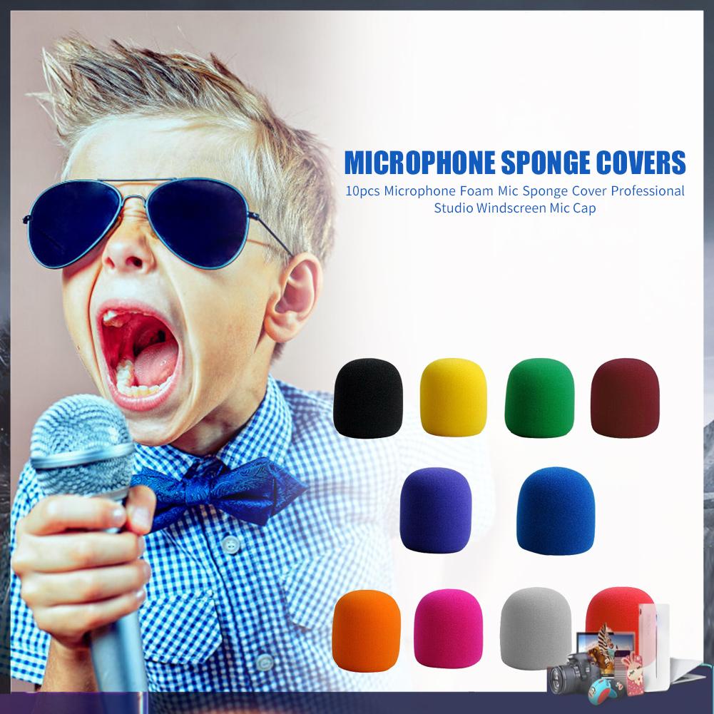 Set 10 vỏ xốp bọc đầu micro chắn gió chuyên nghiệp