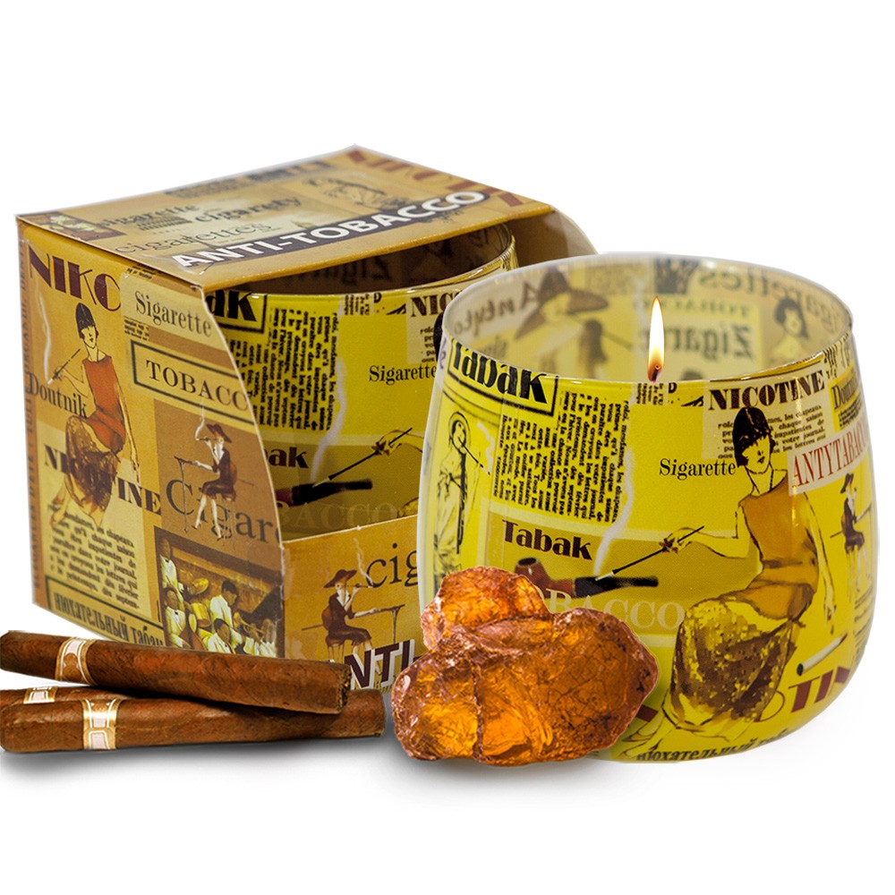 Ly nến thơm Bartek Anti Tobacco 100g QT024482 - hương hổ phách, nến trang trí, thơm phòng, hỗ trợ khử mùi thuốc lá