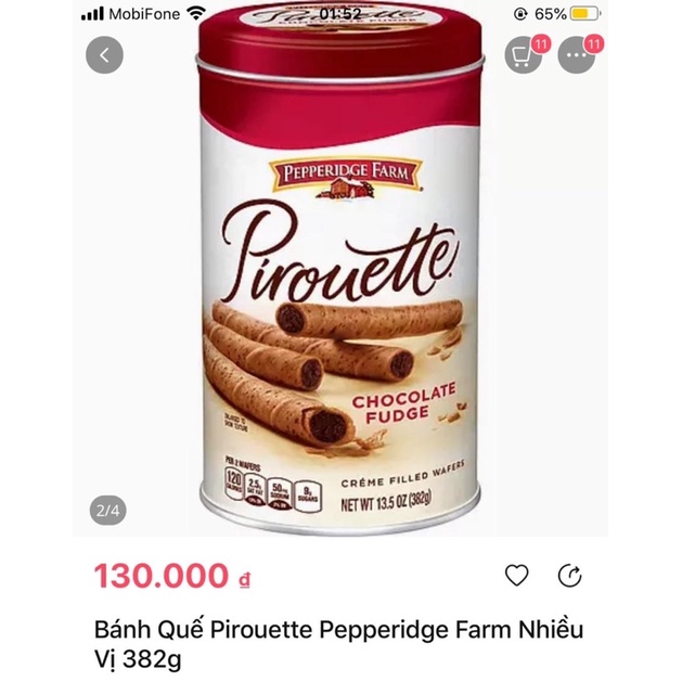 BÁNH QUẾ CACAO NHÂN KEM &amp; HẠT PHỈ CAO CẤP CAPRICE CỦA HY LẠP Lon 530Gr