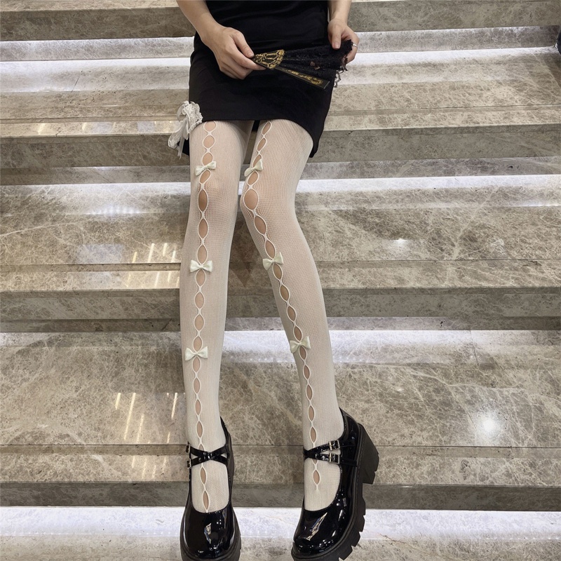 Vớ Lưới Đính Nơ Phong Cách Lolita Nhật Bản Dễ Thương Cho Nữ