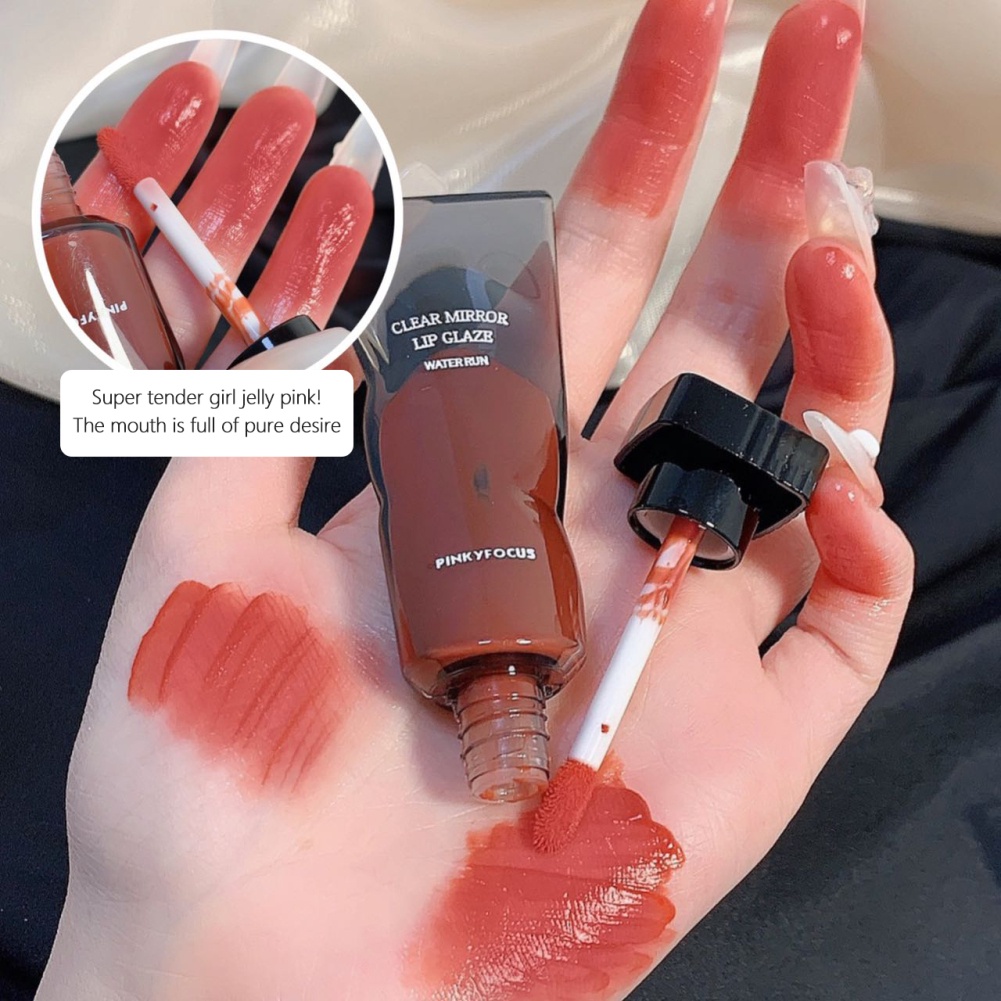 Son Kem Hiệu Ứng Gương PINKFOCUS 6 Màu Tùy Chọn Lâu Trôi Hydrat Hóa Chống Dính Cốc Không Phai