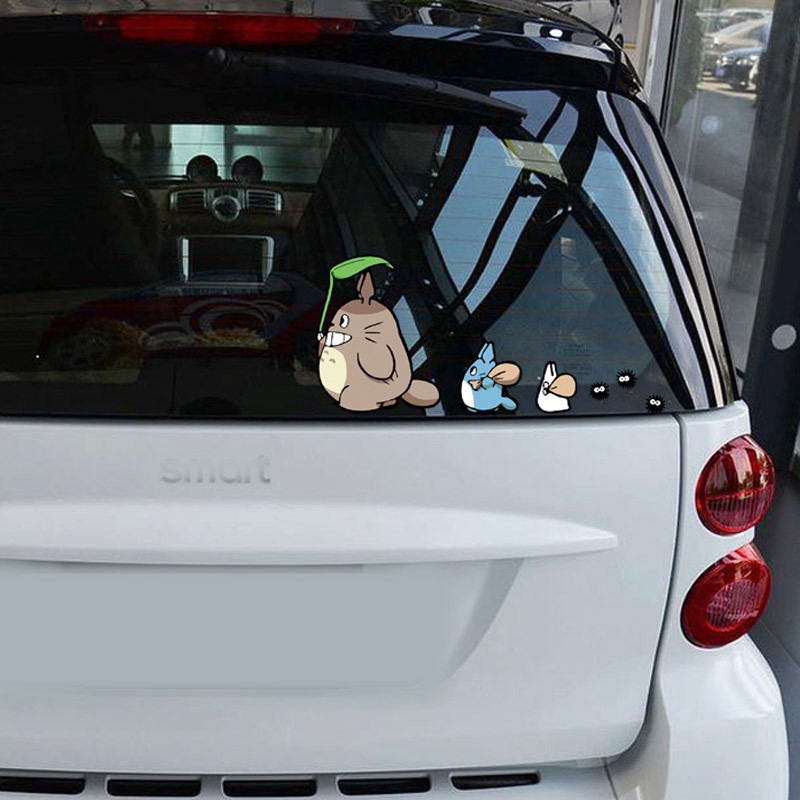 Miếng dán phản quang chống nước hình Totoro nhiều màu dễ thương dùng trang trí xe hơi