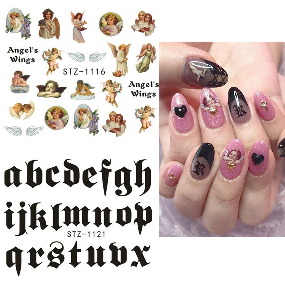 Set 5 nhãn dán trang trí móng tay nghệ thuật tự làm