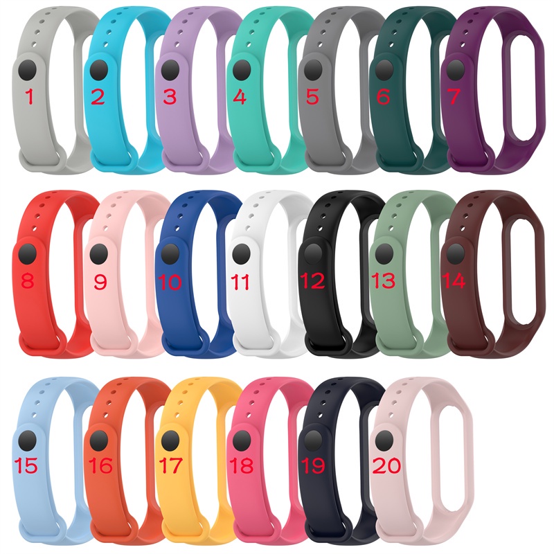 Dây Đeo Thay Thế Chất Liệu Silicon Màu Trơn Cho Xiaomi Smart Band 7 / mi Band 7 miband7 mi band7