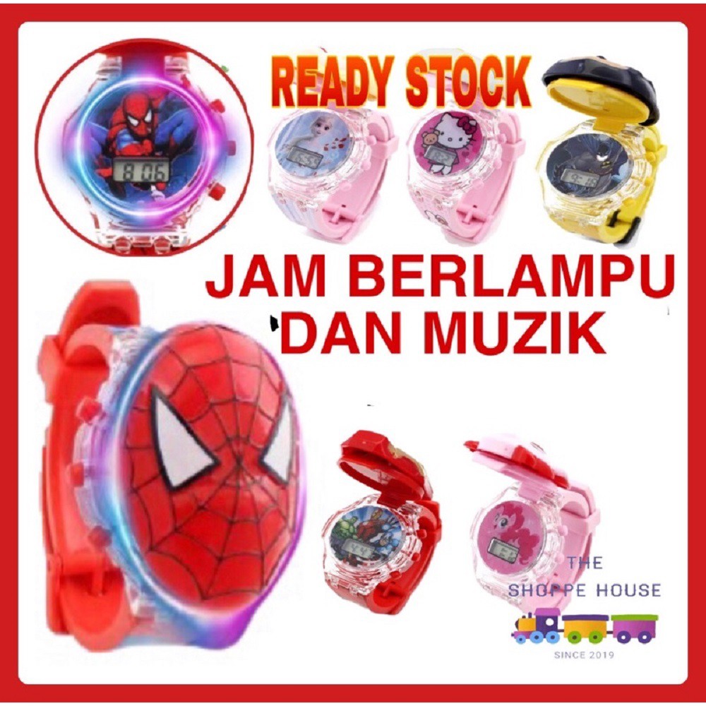 Đồng hồ trẻ em chiếu đèn phát nhạc thiết kế hoạt hình đa dạng 18 kiểu tùy chọn