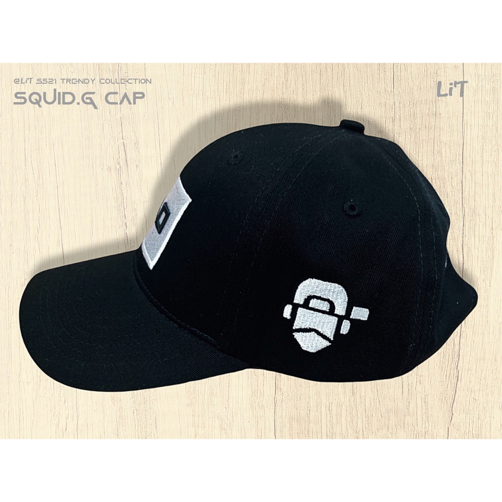Mũ lưỡi trai - nón kết Đen Basic SquidG.Cap unisex hơi phản quang nhẹ dành cho cả nam và nữ Li'T Design