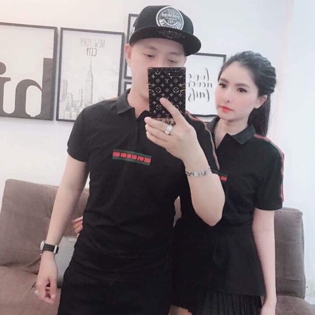 Áo thun cặp cổ trụ hàng cotton cao cấp _ MC6