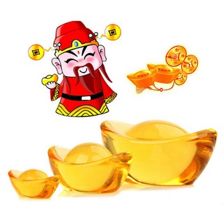 Thỏi vàng pha lê vật trang trí phong thủy lạ mắt, dài 4cm (version 1)