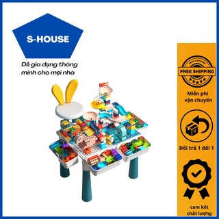 Đồ Chơi Bàn Lego 2 Mặt Size Lớn - Bàn Lego Kèm 400 Khối Lego Lắp Ráp